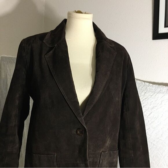 Savannah VTG 100% Leather Brown Jacket  Size 4P - Picture 4 of 14